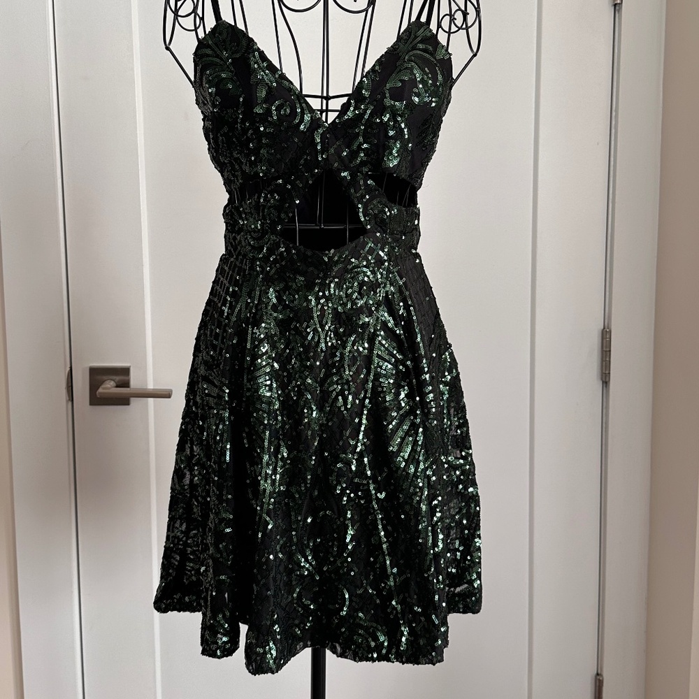 Green Embroidered Dress